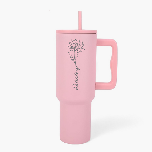 Birth Flower Personalized Tumbler Cheer 2.0 | Ideal Personalized Gifts for Loved Ones