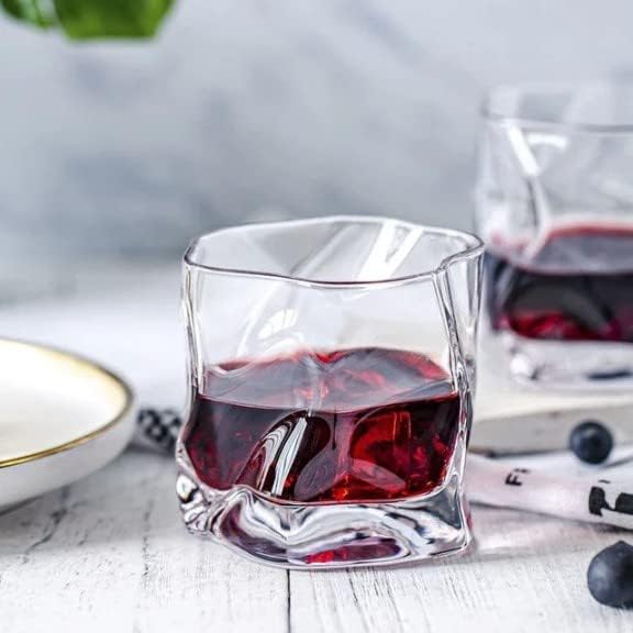 CRUMPLE Aesthetic Coffee Tumbler | 280ML, Crystal Cut Glass Cups for Hot & Cold Beverages, Iced Coffee, Tea, Juice