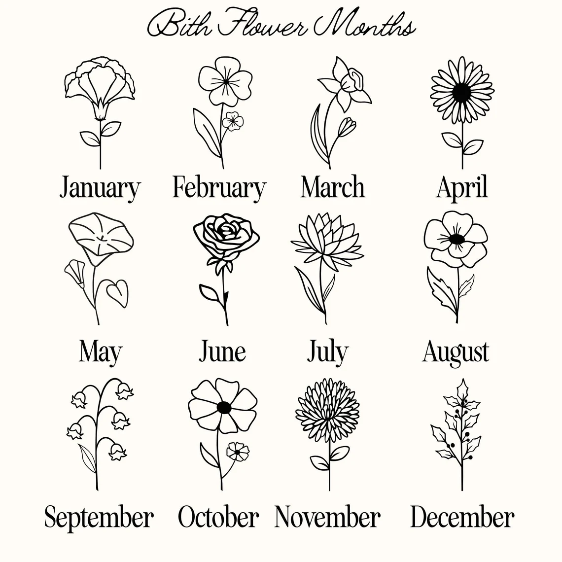 Birth Flower Personalized Tumbler With Straw, Lid and Handle | Ideal Personalized Gifts for Loved One