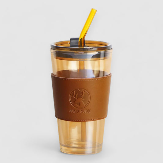 Glow — 510 ml Glass Sipper with Lid