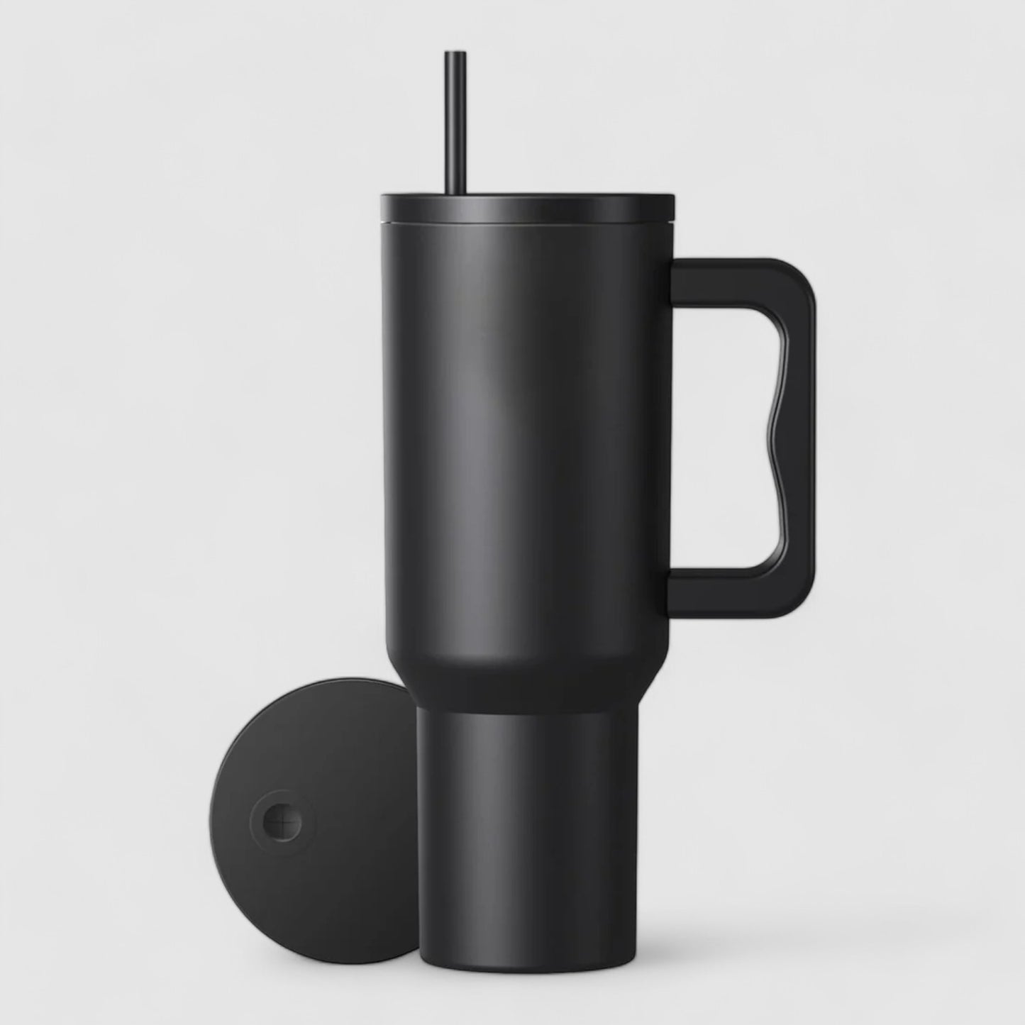 leak proof tumbler with lid and straw black premium