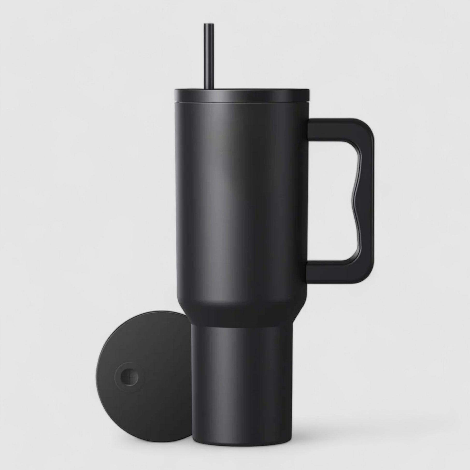 leak proof tumbler with lid and straw black premium