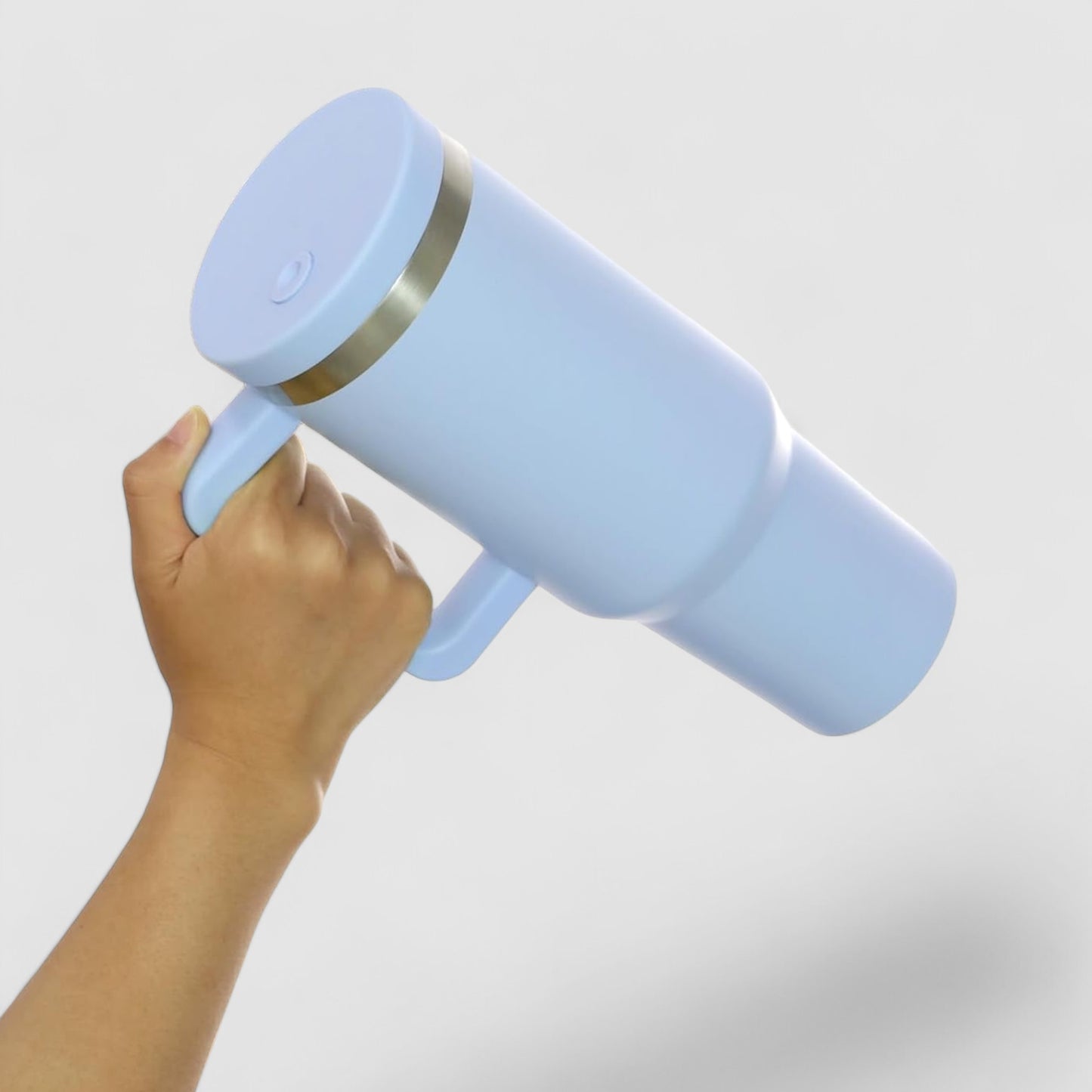 leak proof tumbler with lid and straw blue premium
