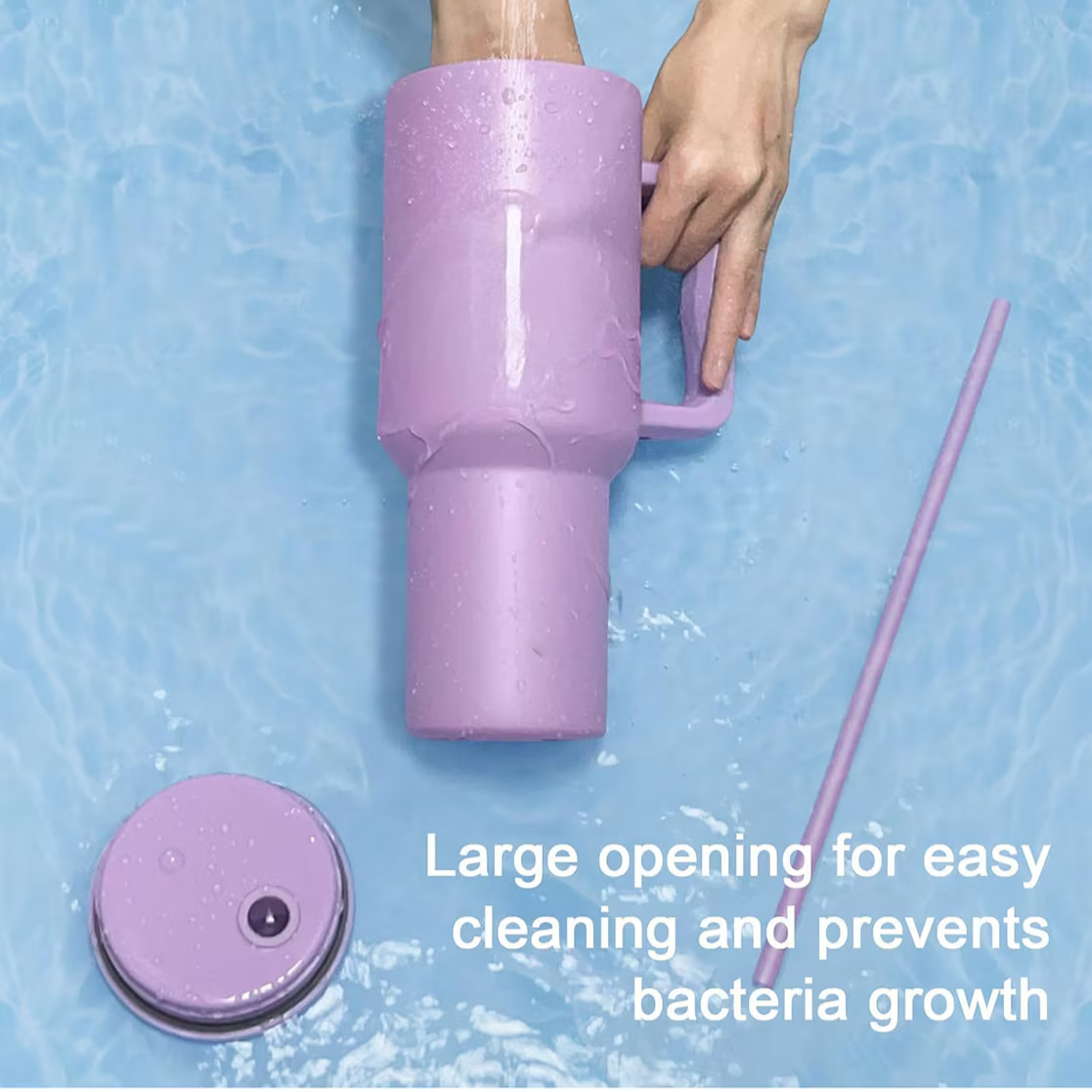 leak proof tumbler with lid and straw purple premium