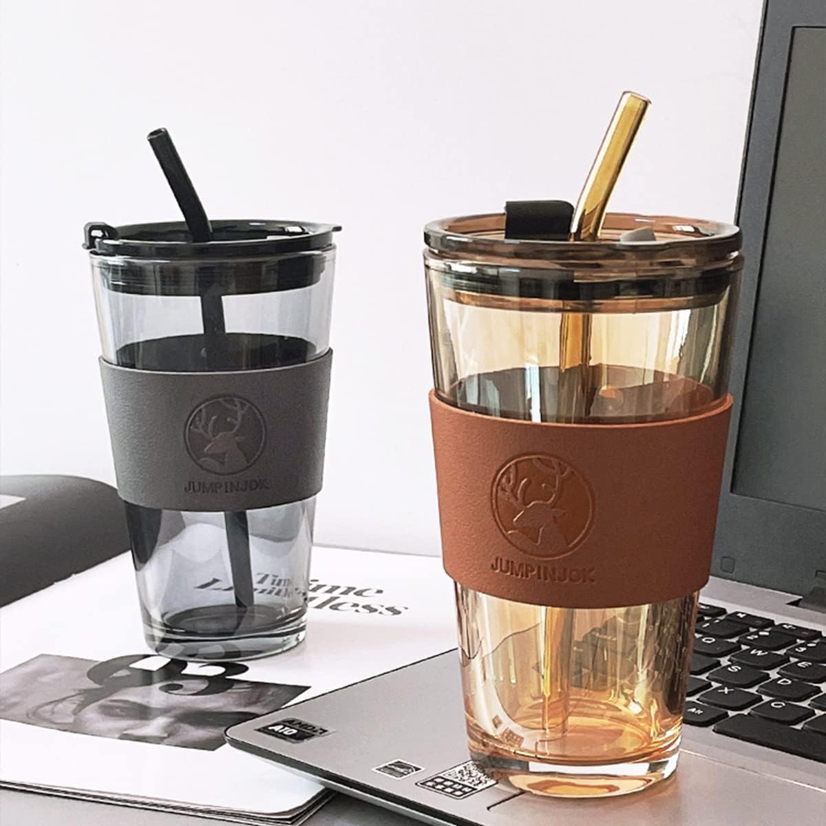 Glow — 510 ml Glass Sipper with Lid