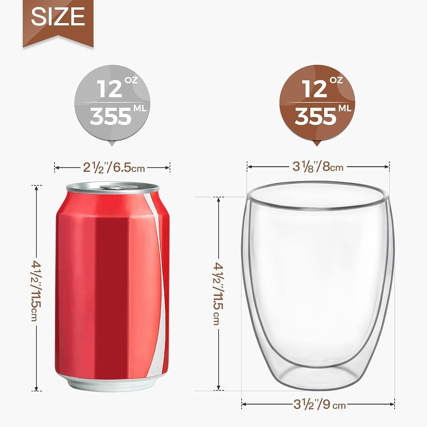 Double Wall Glass Mug | 350 ML Hot and Cold Mug for Coffee and Beverages