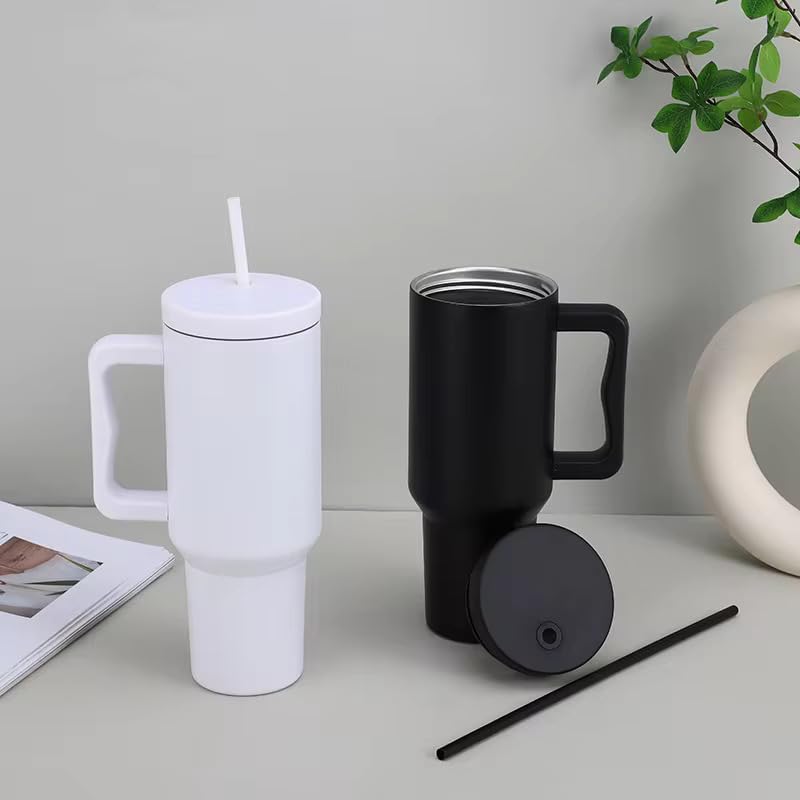 leak proof tumbler with lid and straw black premium