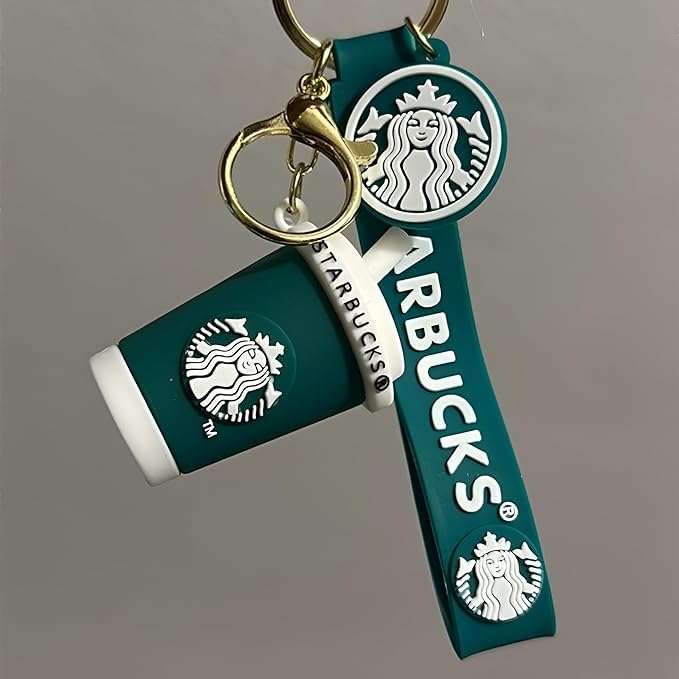 starbucks cup and eddy keychain